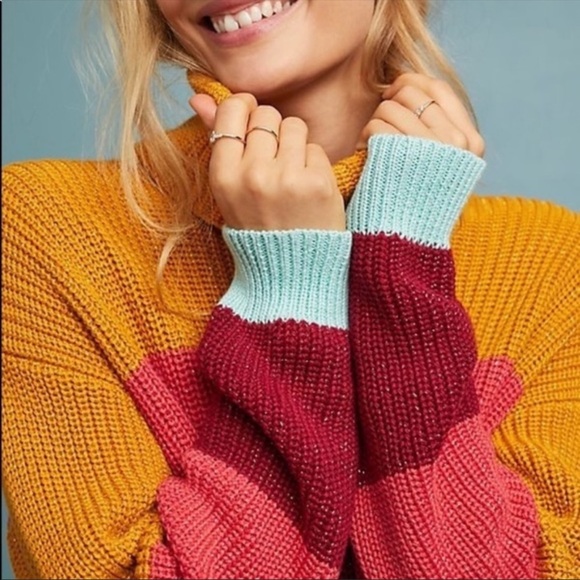 Anthro Farm Rio Boldly Stripe Knit Sweater Dress - Picture 3 of 13